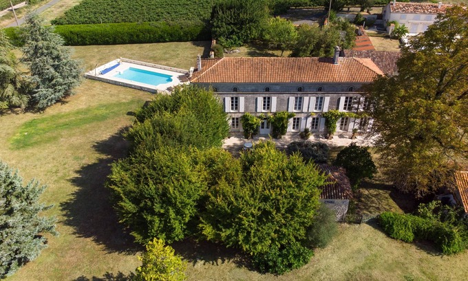Angeac-Champagne Casa | Impresionante Logis Charentais del siglo XVIII con piscina cerca de Cognac