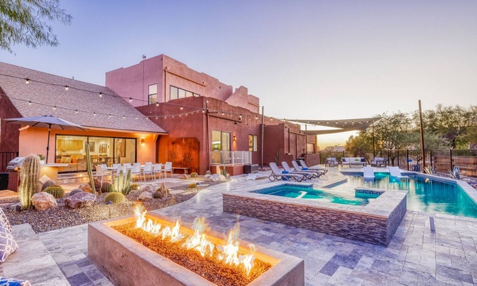 Desert View Village Casa | Stunning Arizona estate with mountain views, a heated pool, game room, & hot tub