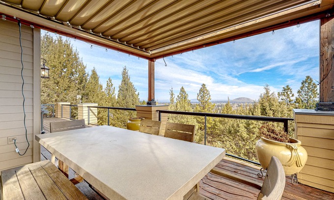 Bend Casa | Stunning Bend Home on the Hill W/ Private Hot Tub, City Views, & Game Room