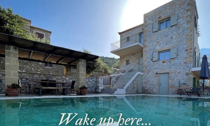 Lefktron Villa | Stunning Family sea view Villa with private pool