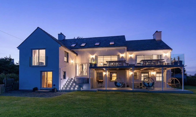 Rhoscolyn Casa | Stunning luxury stay, with hot tub, tennis court and sea views. Sleeping 16-18.