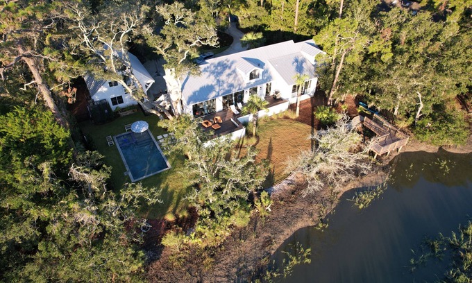 Saint Simons Island Casa | Stunning Marsh View Pool Retreat on St. Simons Island