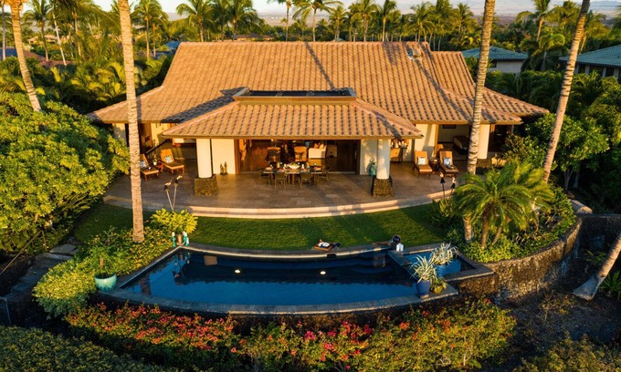Kamuela Casa | Stunning Villa with Ocean Views, Pool, Home Theatre + Resort Amenities