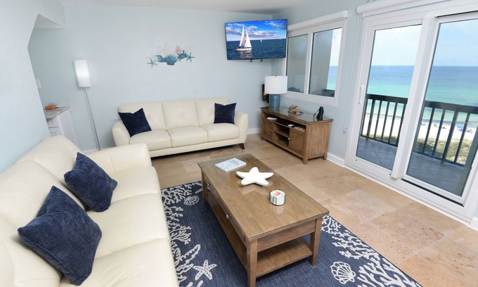 Sunnyside Condominio | Stylish 2-Story Beachfront Condo with Gulf & Lake Views – Fully Renovated 2025
