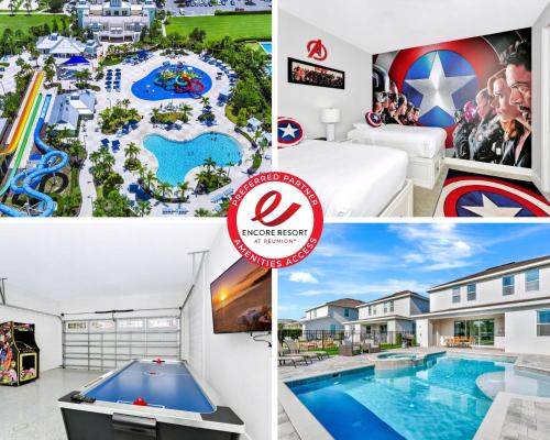 West Kissimmee Casa | Stylish Home With Private Pool, Themed And Game Room With Waterpark & Resort Access Near Disney At Encore Resorts Reunion - 300Bu
