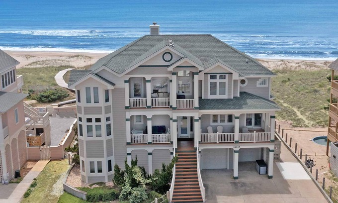 Hatteras Casa | SUMMER SAVINGS - Premier Oceanfront Dog Friendly Home w/ Pool, Hot Tub, Theater