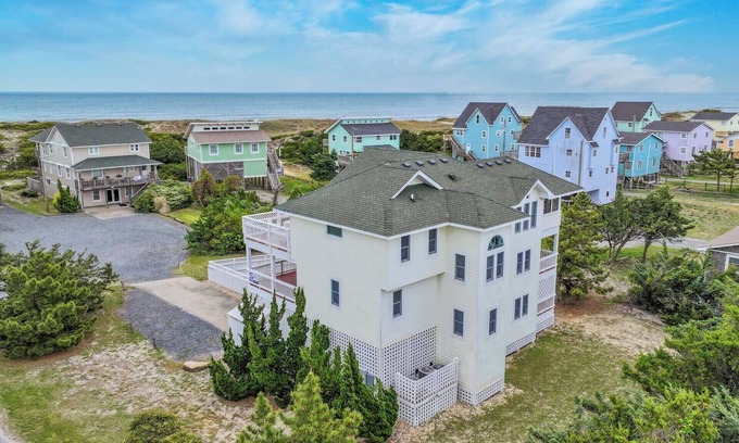 Avon Casa | SUMMER SAVINGS - Semi-Oceanfront Home w/ Pool, Hot Tub, Game Room, Beach Nearby