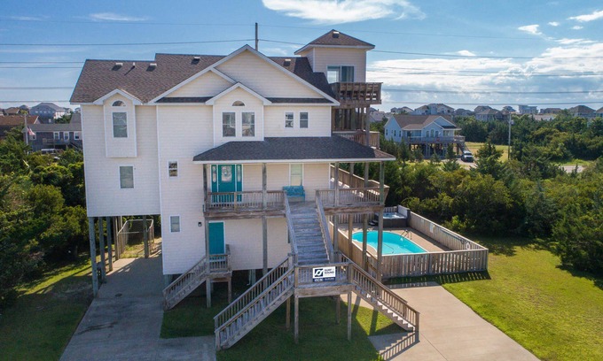 Wind Over Waves Casa | SUMMER SAVINGS-Sound Views, Dog Friendly w/ Private Pool, Hot Tub, & Boat Access