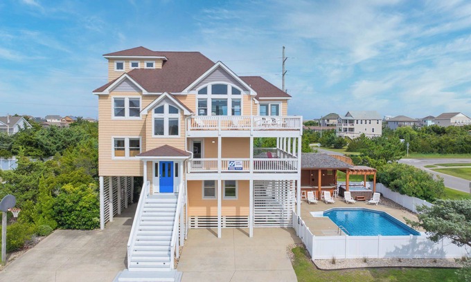 Wind Over Waves Casa | SUMMER SAVINGS - Soundside Dog Friendly Home with Pool, Hot Tub, and Game Room