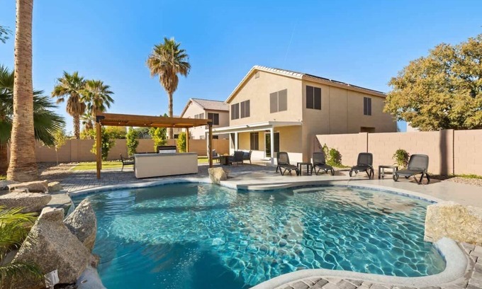 Larissa Casa | Sun-Drenched Terrace: Chic w/Grille, Firepit, Pool
