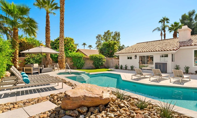 Desert Club Estates Casa | 'Sunbloom' Pool, Spa, Walk to Old Town