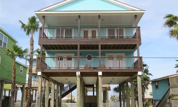 Galveston Casa | VISTA AL MAR HOGAR! un minuto a pie de playa!