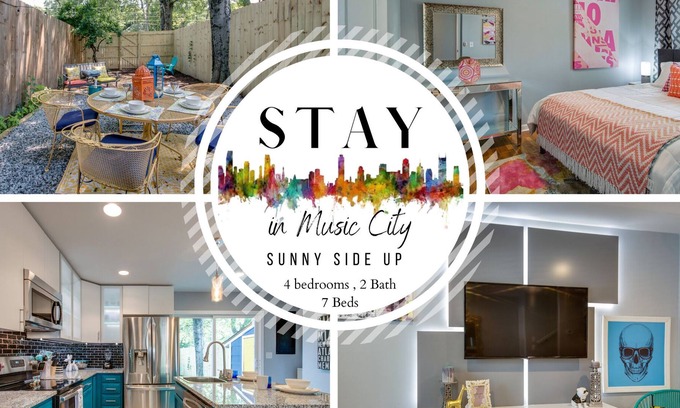 East Bank Casa | SunnySideUp Nashville | Private Patio | 5min2Downtown