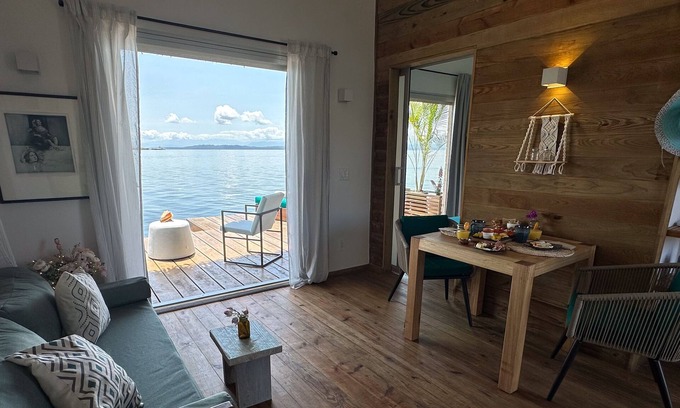 Isla Solarte Casa | Sunset Cove Overwater Bungalow with Bedroom, Kingbed, Living Room, Kitchen