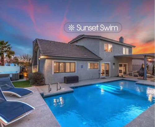 Green Valley North Casa | Sunset Swim, Luxury Vegas Villa with Pool, Hot Tub