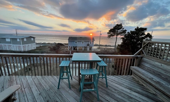 Nags Head Casa | Sunset Views of Roanoke Sound from Beach House.