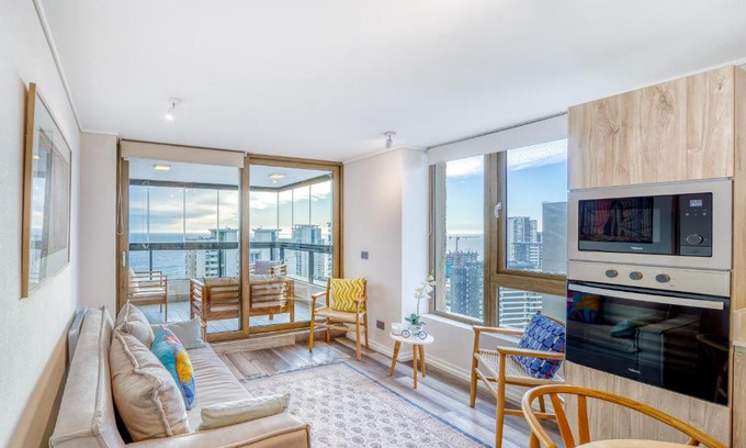 Concon Apartamento | Sunshine Coast 3D 2B c/ Vista al Mar