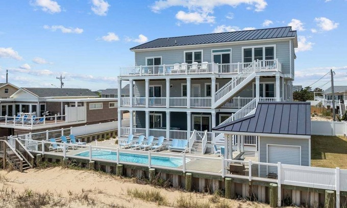 Sandbridge Casa | Surfside | Oceanfront | Private Pool, Hot Tub, and Dog Friendly