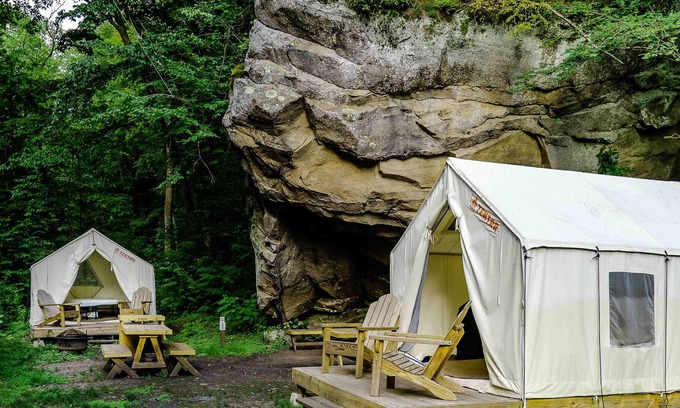 Ansted Alquiler De RV | Tentrr State Park Site - WV Hawk's Nest State Park - Site A - Double Camp