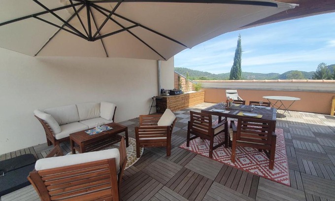 Greoux-les-Bains Apartamento | Terrasse 130m2 panoramique avec Climatisation Piscine - 3 chambres