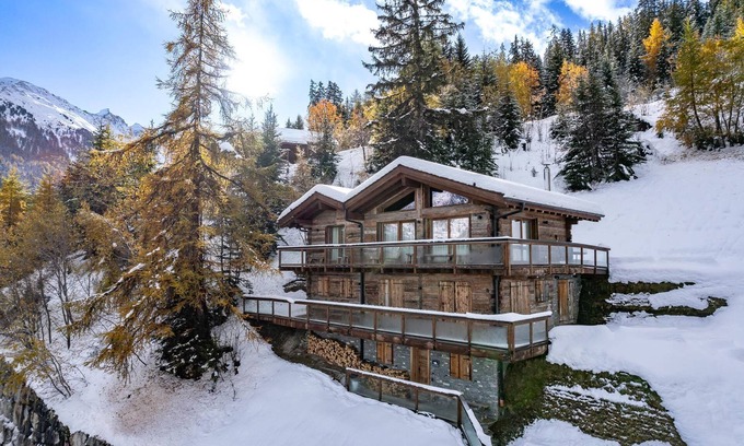 Riddes Chalet De Esquí | Vivienda de vacaciones moderna y confortable en La Tzoumaz, 4 Vallees, Suiza para 10 personas