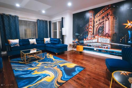 North Mayfair Apartamento | The Blue Golden Luxury Modern 3- Bedroom Apartment in Chicago