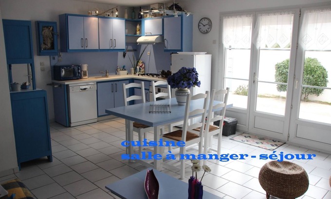 Rivedoux-Plage Villa | La Maison Bleue, unas vacaciones tranquilas en la isla de Ré para 2,4 o 6