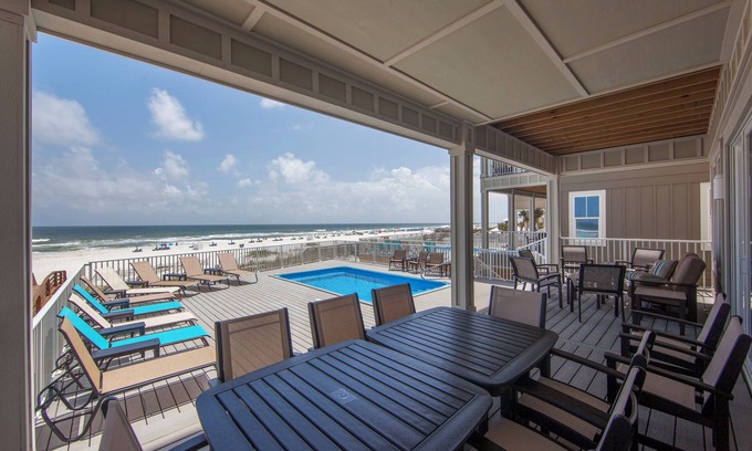 Orange Beach Casa | La esmeralda 12BR 14BA Casa de lujo frente al mar. Ascensor. Muy agradable. Piscina. Más.