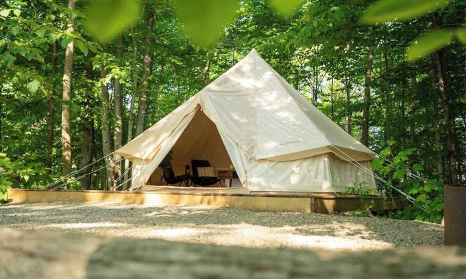 Miller Lake Casa | “The Explorer” Bell Tent | Glamping near Tobermory