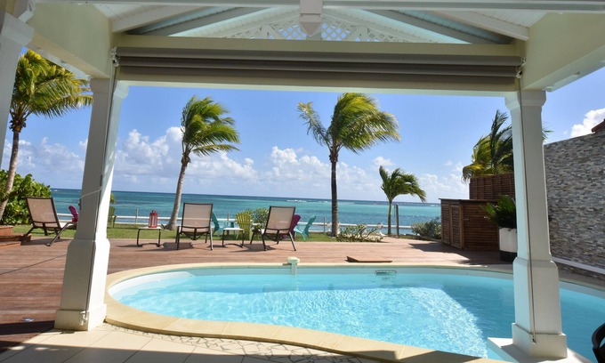 Saint-Francois Villa | ***** Los pies en el agua, Villa JASMIN en la playa frente a la laguna