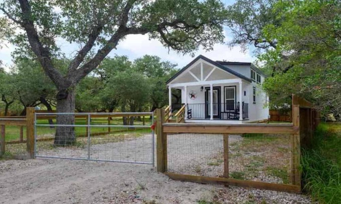 Rockport Cabaña | The Rattle Trap Tiny house fenced yard