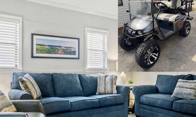 Surfside Beach Cabaña | The Saltwater Cottage-Golf Cart & Linens Included