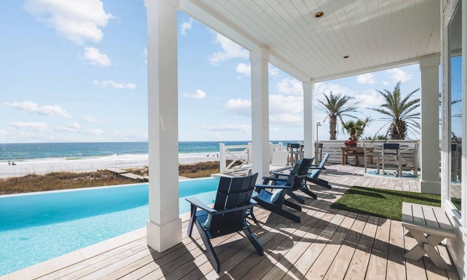 Riviera Beach Casa | The Sand Castle | Gulf-Front | Infinity Pool | Private Beach Access | Sleeps 40