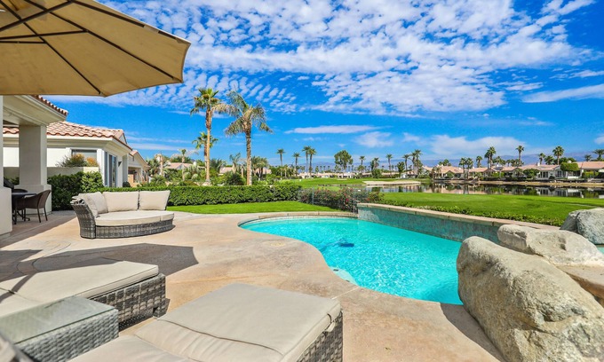 Desert Club Estates Casa | This 2610 SqFt 3 bedroom pool home in La Quinta offers 3 king beds