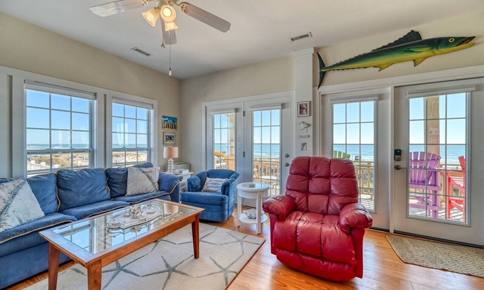 North Topsail Beach Casa | Casa de 2 dormitorios con vista al mar Y estancias mínimas de 3 noches