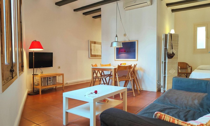 Gothic Quarter Apartamento | Rambla E - Top floor. City Centre, max 3 ppl