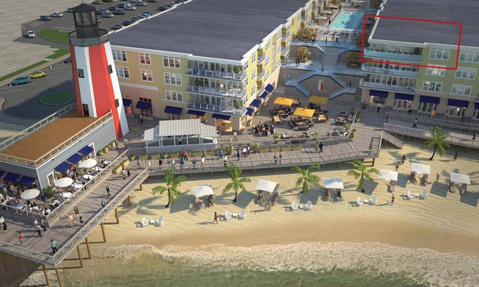 Dewey Beach Condominio | Condominio de lujo en la planta superior con vista a la bahía con increíble balcón