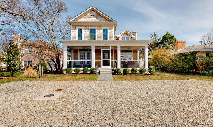 Dodds Addition Casa | Town of Rehoboth Beach inviting home with heated pool, firepit, central AC, W/D