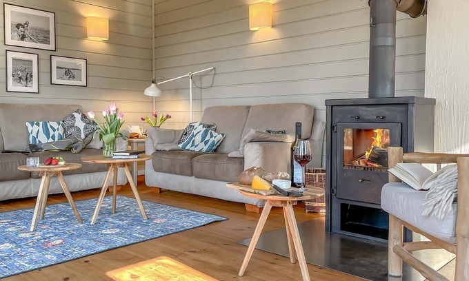 Luckow Casa | dreamHaff Idílica casa piloto en la laguna de Szczecin con bote de remos, sauna, chimenea
