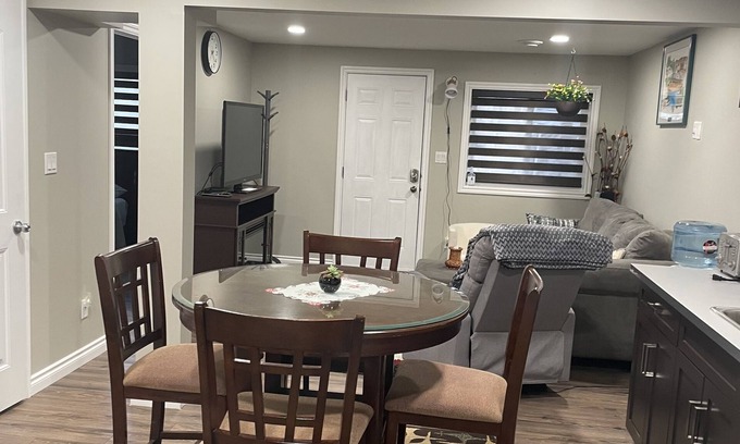 Stony Plain Casa | Tree facing back yard walkout unit at stony plain