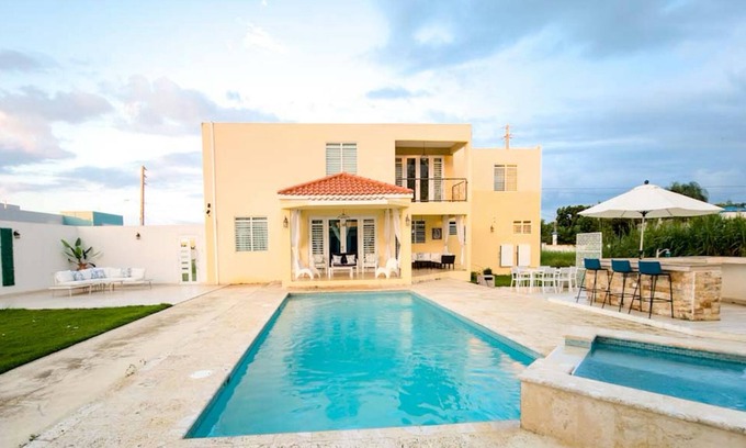 Aguadilla Casa | Tropical Retreat Stay-Spacious 5BR Oasis with Pool, Solar Backup, for 20 Guests!
