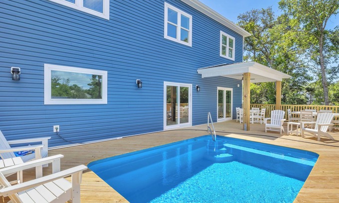 Yaupon Beach Casa | Trottin’ To Paradise: Charming, Spacious Rental with Private Pool