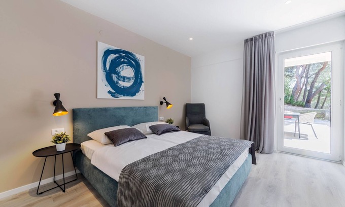 Rabac Apartamento | Apartamento para dos personas con una terraza Rabac, Labin (A-9652-b)