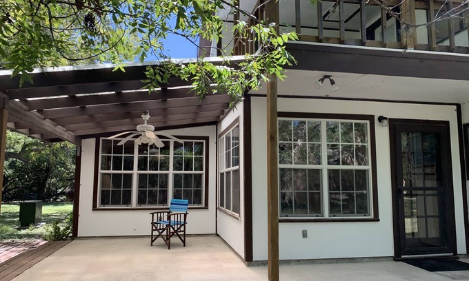 Brackettville Casa | Two story home with Las Moras Creek views