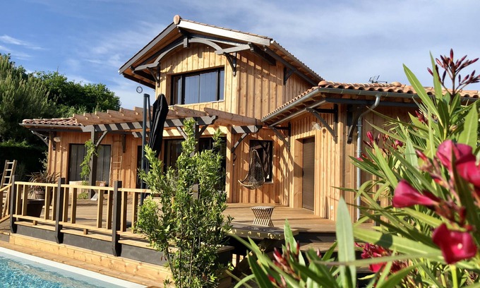 Lege-Cap-Ferret Villa | Casa de madera Lège Cap Ferret hasta 10 pers - Piscina privada tranquila y descanso