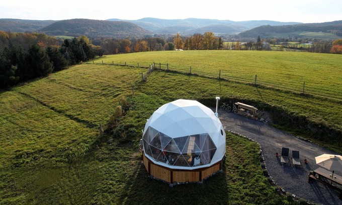 Cobleskill Cabina | Unique Geodesic Dome Retreat nestled on an Agroforestry Farm