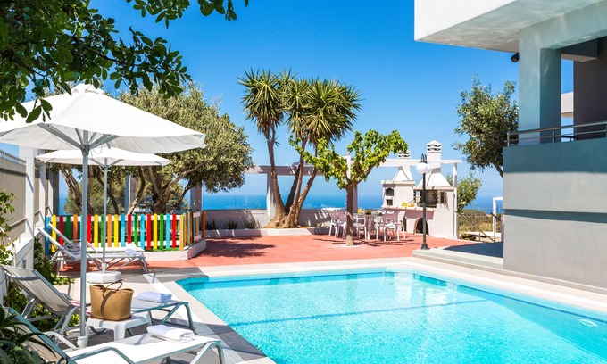 Atsipópoulon Villa | Vista única al mar - ¡Puesta de sol con total privacidad!Habitaciones con baños en suite-GIMNASIO
