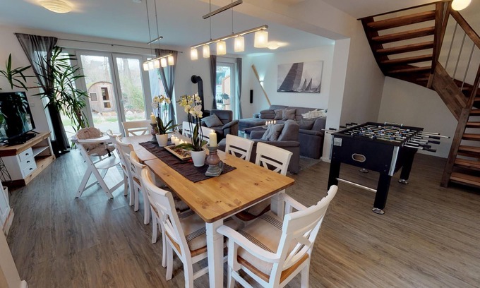 Laboe Casa | Casa de vacaciones de 5 estrellas tipo O con vista al mar Báltico, sauna barrica y jacuzzi