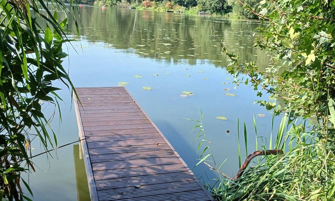 Prieros Casa | Casa de vacaciones 'Ferienhaus Seeidyll' con vistas al lago, terraza compartida y jardín compartido
