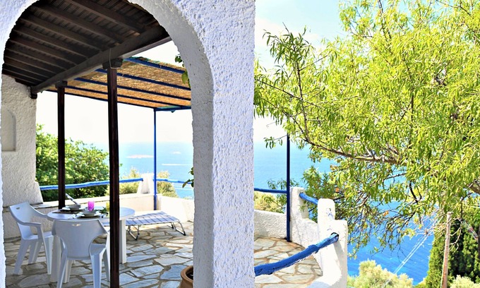 Xanthi Region Casa | Casa VERONICA. Vista privilegiada sobre el mar Egeo. Acceso al mar desde el parque privado.